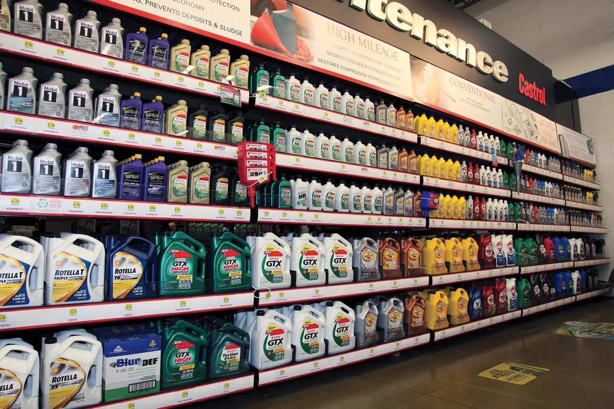 auto parts store oil selection
