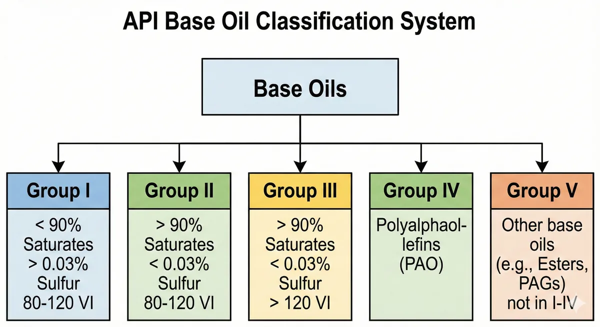 Base-oil groups I–V